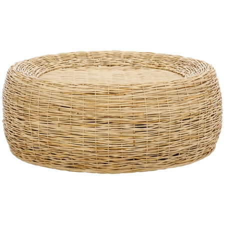 Safavieh Mordekai Scandinavian Round Rattan Coffee Table, Natural