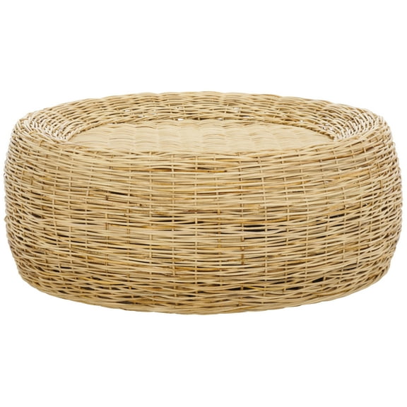 Safavieh Mordekai Scandinavian Round Rattan Coffee Table, Natural