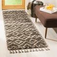 thumbnail image 1 of Safavieh Moroccan Fringe Shag Rug-Color:Grey/Cream,Shape:Runner,Size:2'-3" X 7', 1 of 7