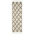 thumbnail image 1 of Safavieh  Moroccan Fringe Shag Virona 2-inch Thick Rug Cream/Charcoal 2'3" x 11' Runner 10' Runner, 12' Runner Runner, Indoor Entryway, Bedroom,, 1 of 5