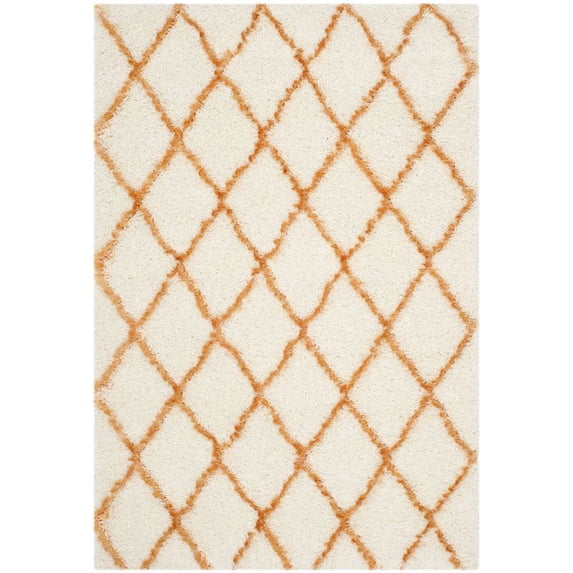 Safavieh Moroccan Shag MSG343F Area Rug in Ivory / Tangerine