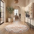 thumbnail image 1 of Safavieh Moroccan Tassel Larry Geometric Shag Area Rug, Ivory/Brick Rust, 8' x 8' Round, 1 of 13
