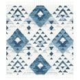 thumbnail image 1 of SAFAVIEH Moroccan Tassel Larry Geometric Shag Area Rug, Blue/Ivory, 3' x 3' Square, 1 of 8