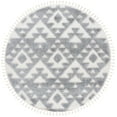 thumbnail image 1 of SAFAVIEH Moroccan Tassel Larry Geometric Shag Area Rug, Gray/Ivory, 6'7" x 6'7" Round, 1 of 7