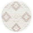 thumbnail image 1 of SAFAVIEH Moroccan Tassel Larry Geometric Shag Area Rug, Ivory/Beige, 6'7" x 6'7" Round, 1 of 10