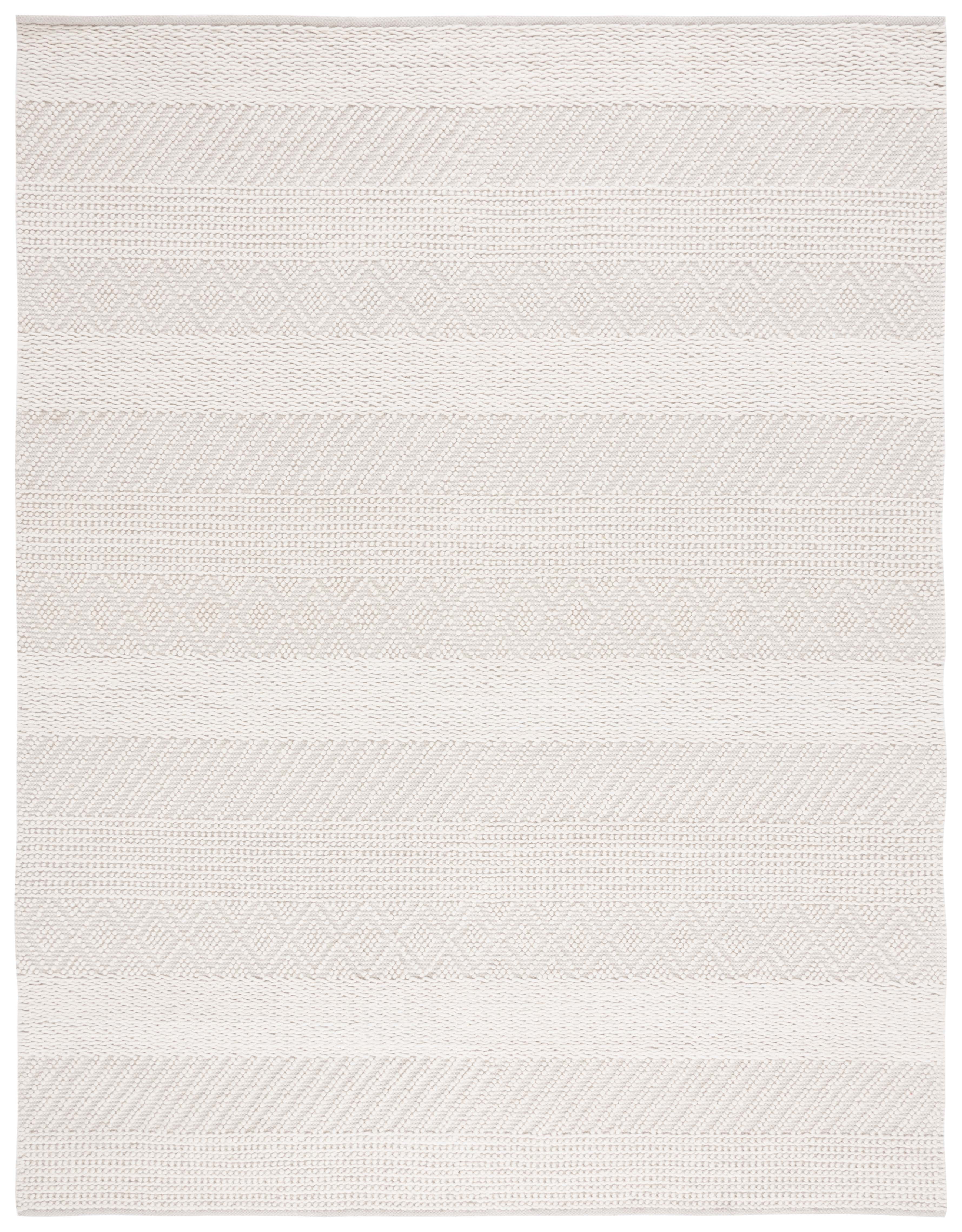 Ivory Hand-Knotted Wool 8' x 10' Area Rug