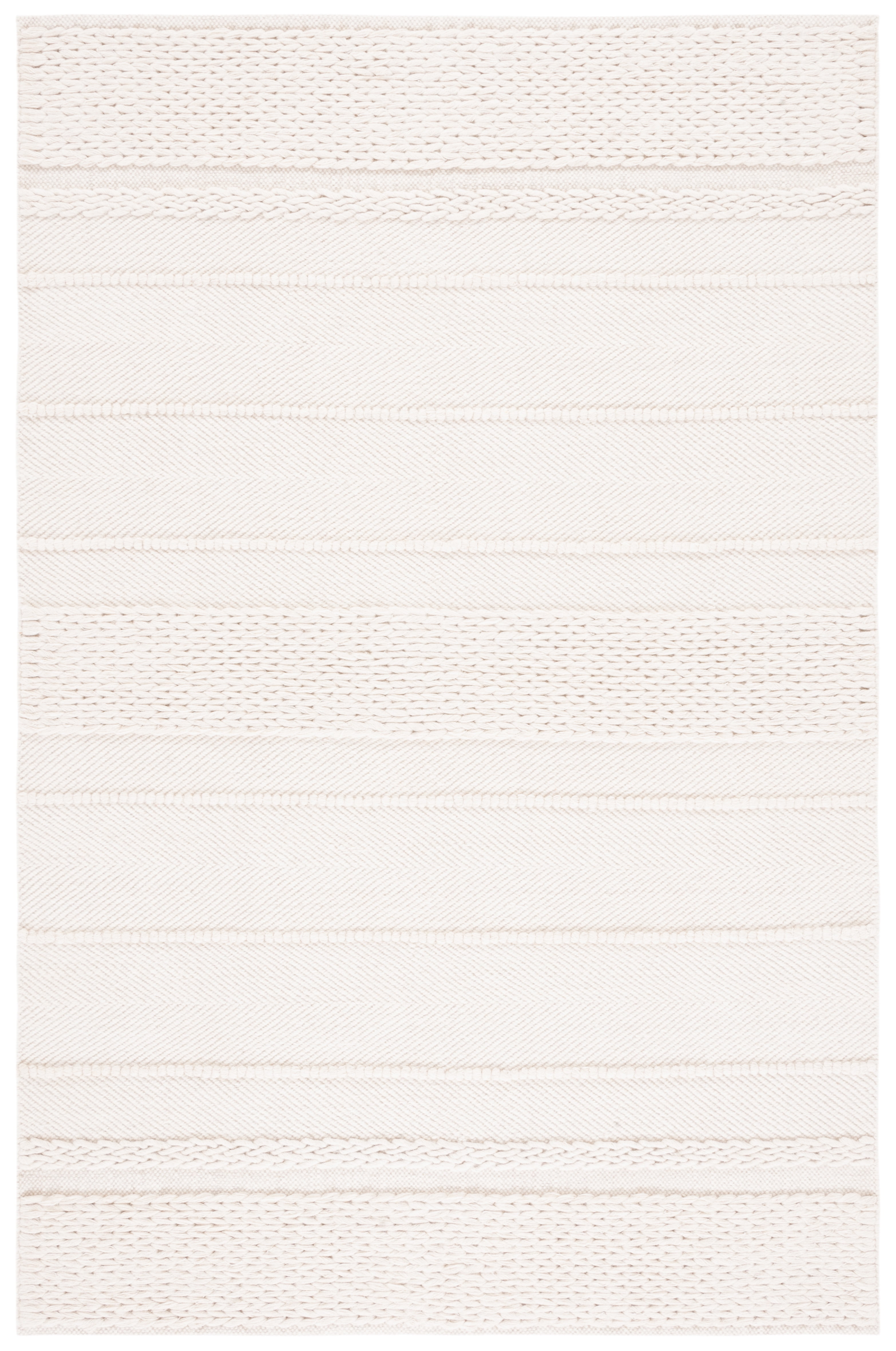 Ivory Handwoven Wool Flatweave Area Rug, 3' x 5'