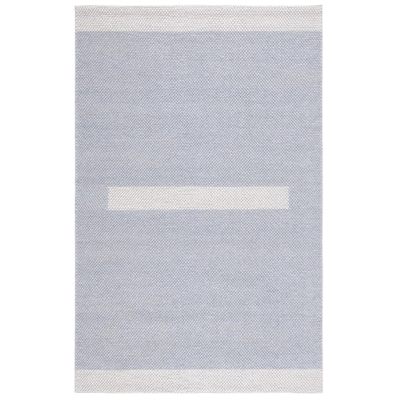SAFAVIEH Natura Marina Striped Wool Area Rug, Light Blue/Ivory, 8' x 10'