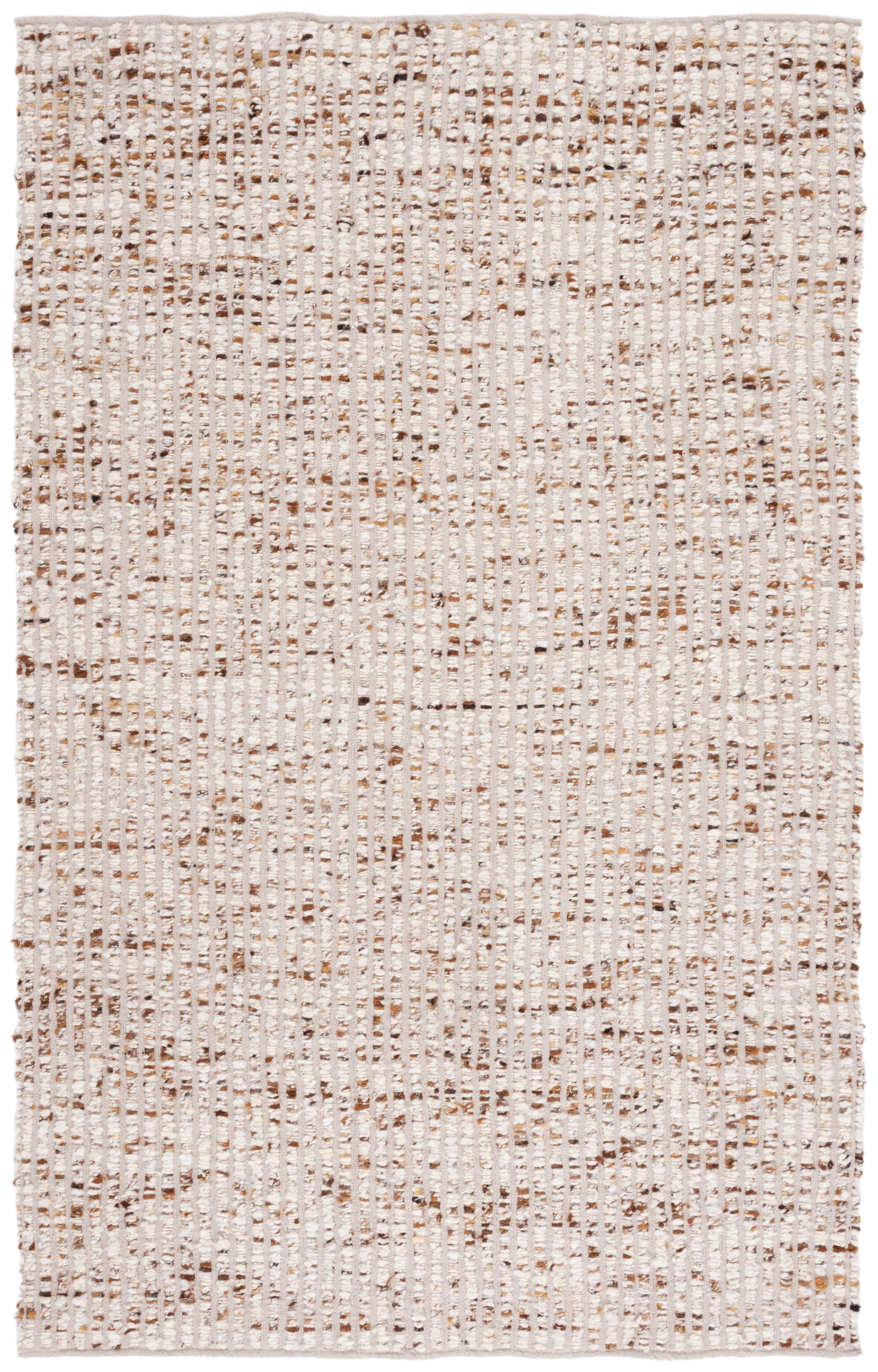 Ivory Beige Flat Woven Handmade Wool Area Rug, 3' x 5'