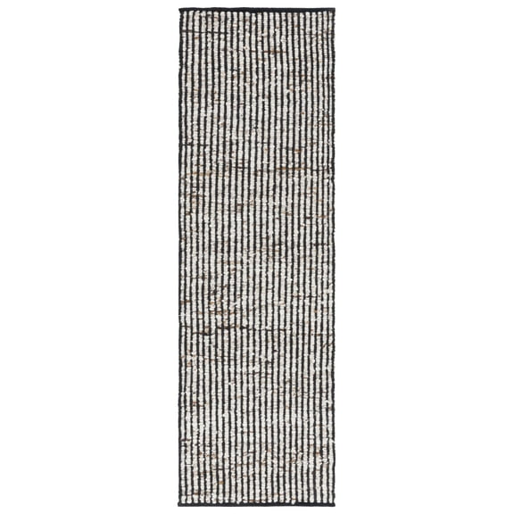 SAFAVIEH Natura Edith Distressed Runner Rug, Black/Ivory, 2'3" x 8'