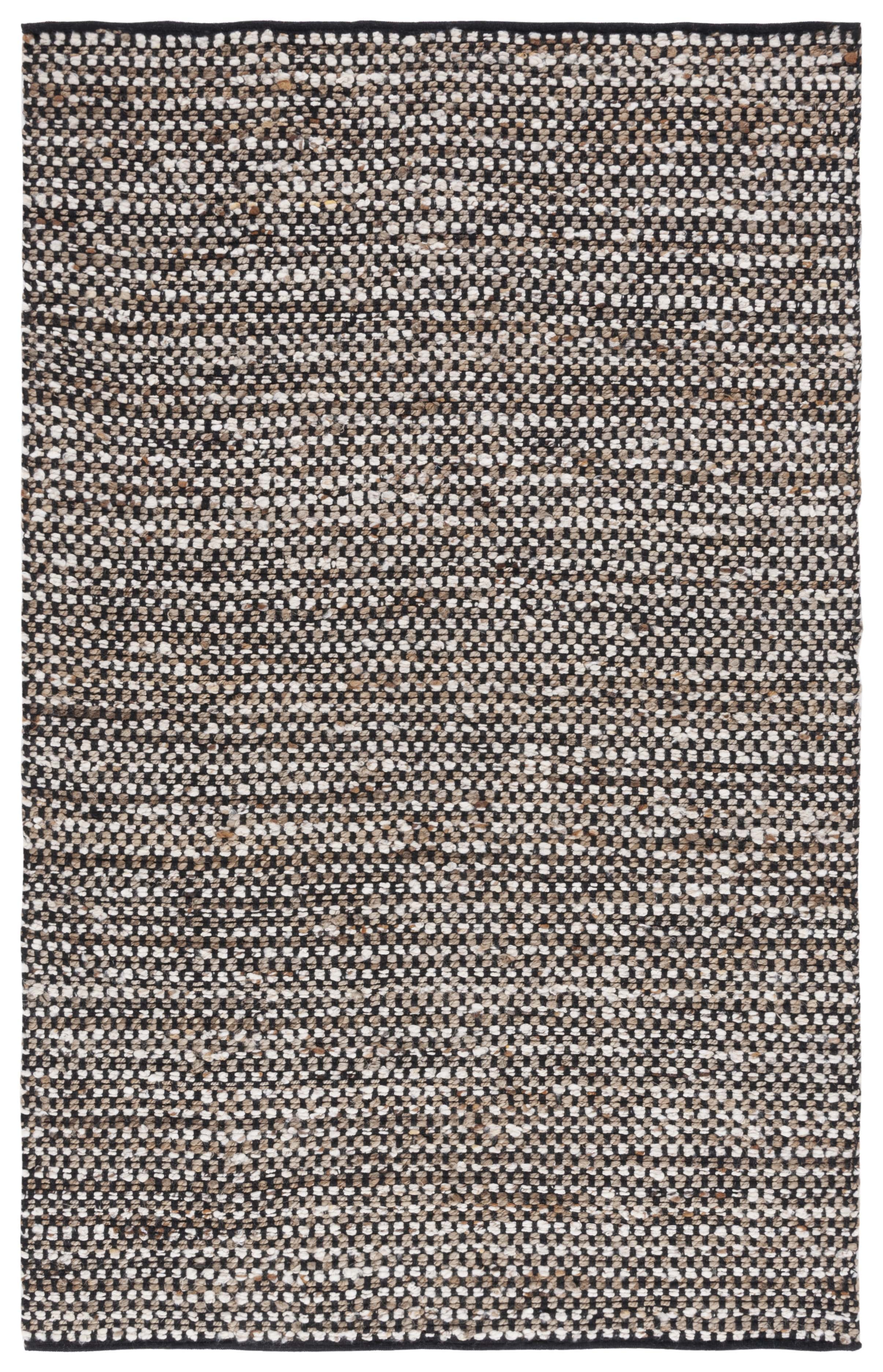 Handmade Black and Ivory Wool Flat Woven Area Rug