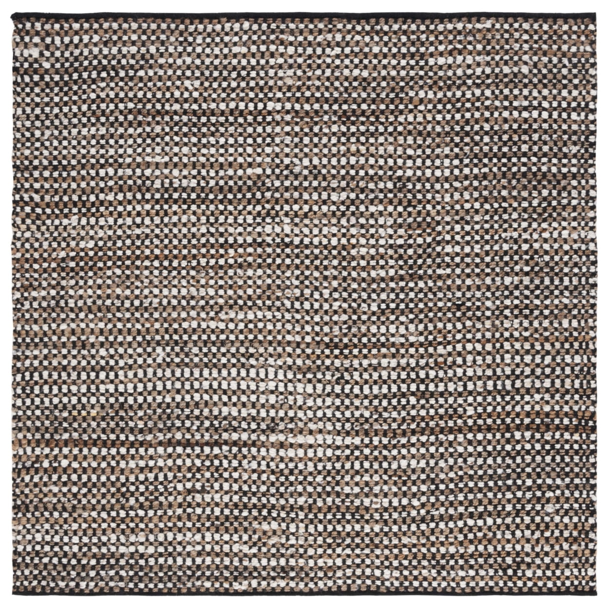 Natura Black and Ivory 6' x 6' Square Wool Rug