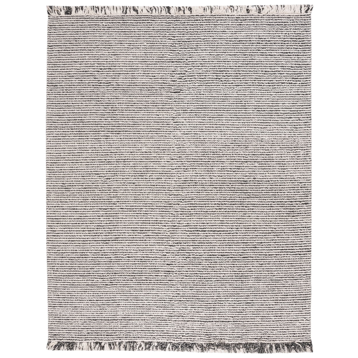 Natura 5' x 8' Black and Ivory Wool Handwoven Area Rug