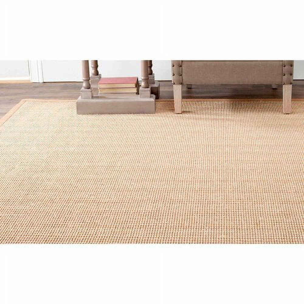 Ivory Hand-Knotted Wool and Cotton 4' x 6' Rug