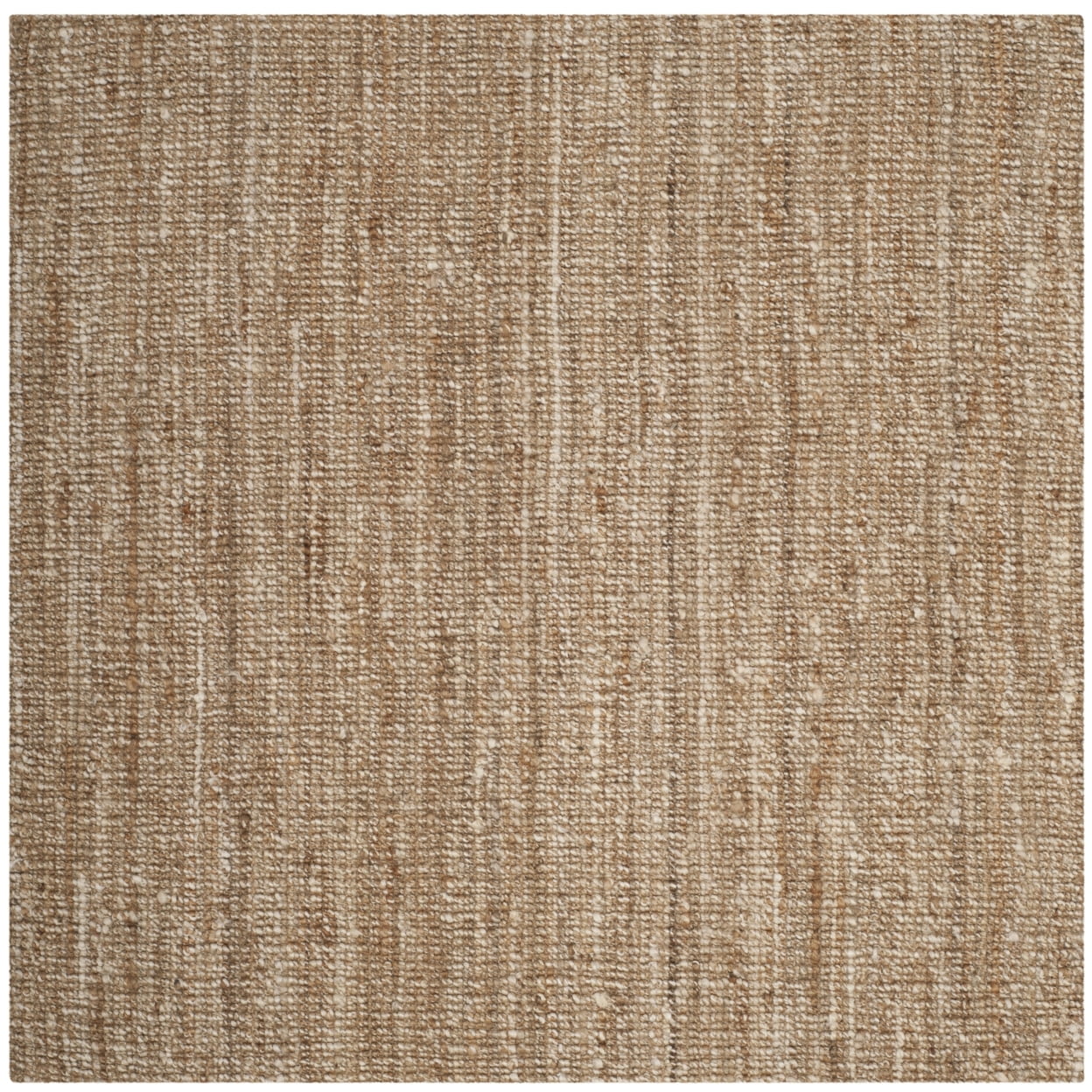 Natural Ivory Square Hand-Knotted Jute Area Rug - 4' x 4'