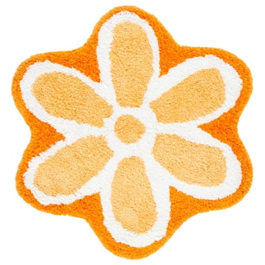 SAFAVIEH Novelty Taneka Floral Area Rug, Ivory/Orange, 4' x 4' Round