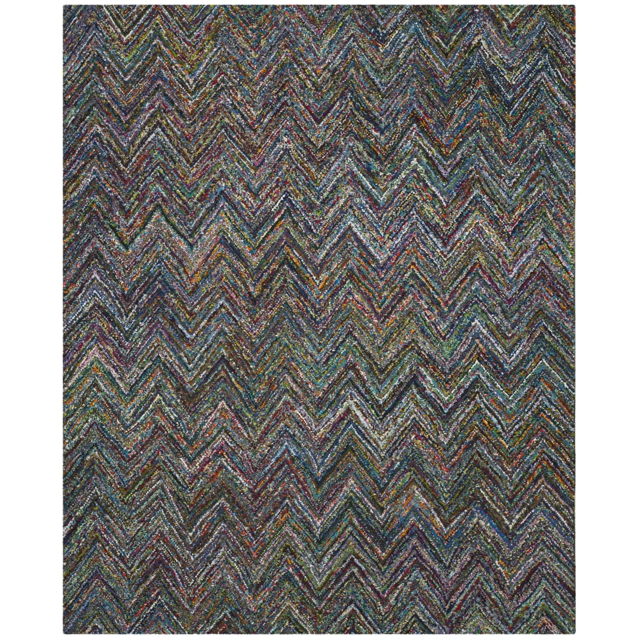 Handmade Cotton Tufted Area Rug 6' x 9' in Blue/Multi