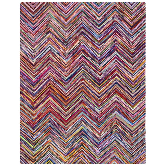 SAFAVIEH Nantucket Akilah Geometric Cotton Area Rug, Pink/Multi, 11' x 15'