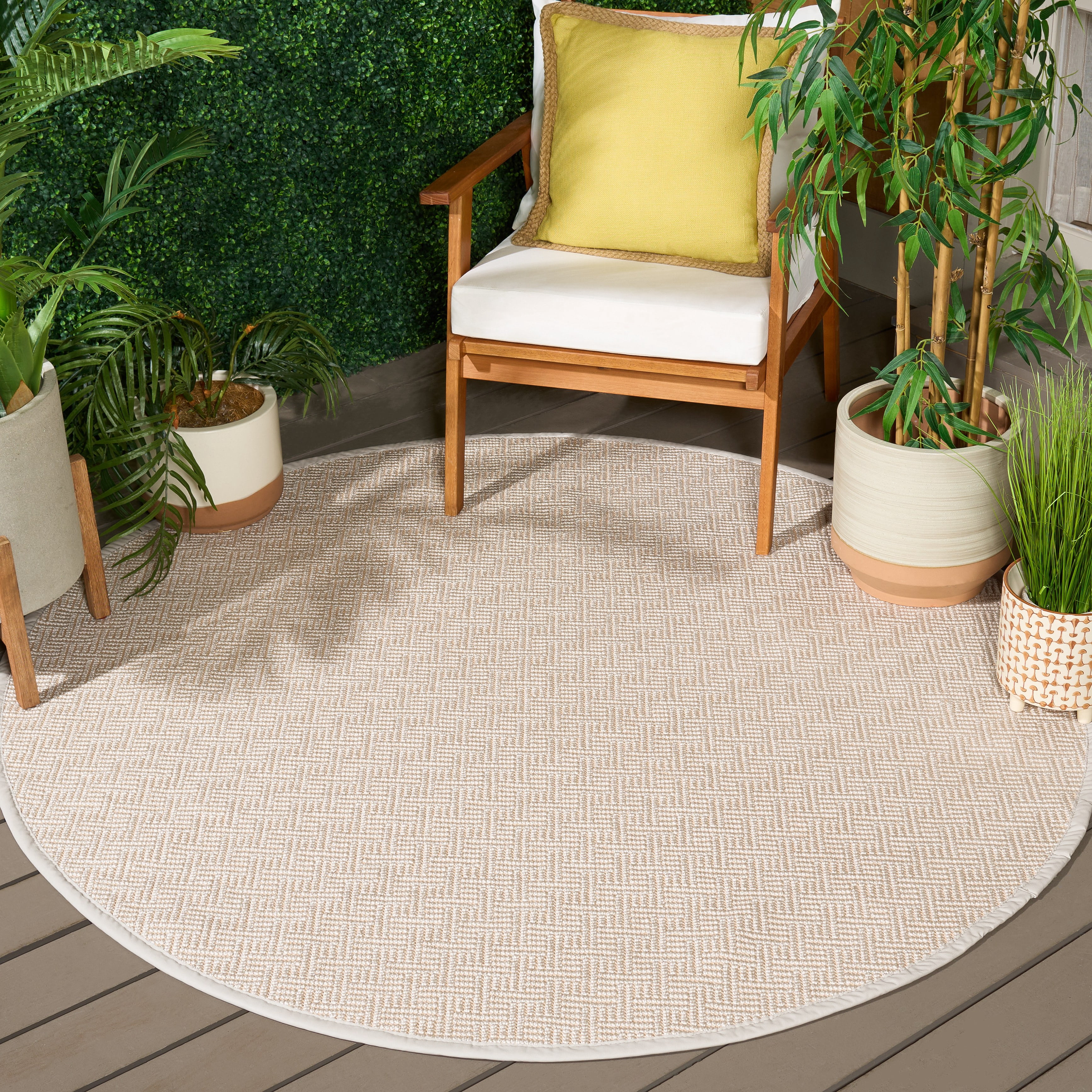 Safavieh Napa Faux Sisal Rozanne Geometric Area Rug, Natural/Beige, 6' x 6' Round