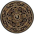 thumbnail image 1 of Traditional Rug - Naples Wool Pile -Black-Color:Black,Design:Traditional,Shape:Round,Size:6' X 6', 1 of 2