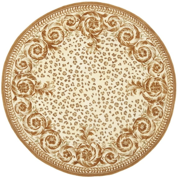Traditional Rug - Naples Wool Pile -Sand/Stone-Color:Sand/Stone,Design:Traditional,Shape:Round,Size:6' X 6'