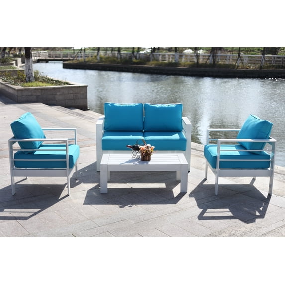 Safavieh Nason 4 Piece Contemporary Outdoor Living Set