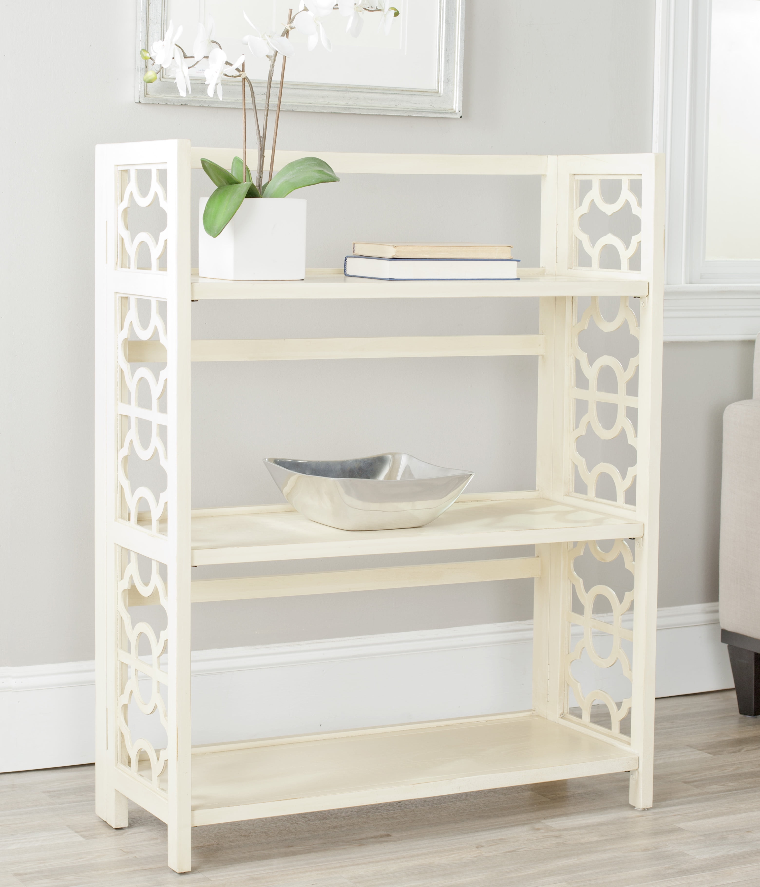 Safavieh Natalie Geometric Rustic 3 Tier Low Bookcase