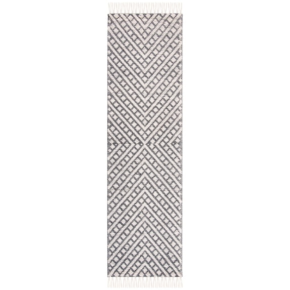 SAFAVIEH Natura Calanthia Geometric Runner Rug, Ivory/Black, 2'3" x 12'