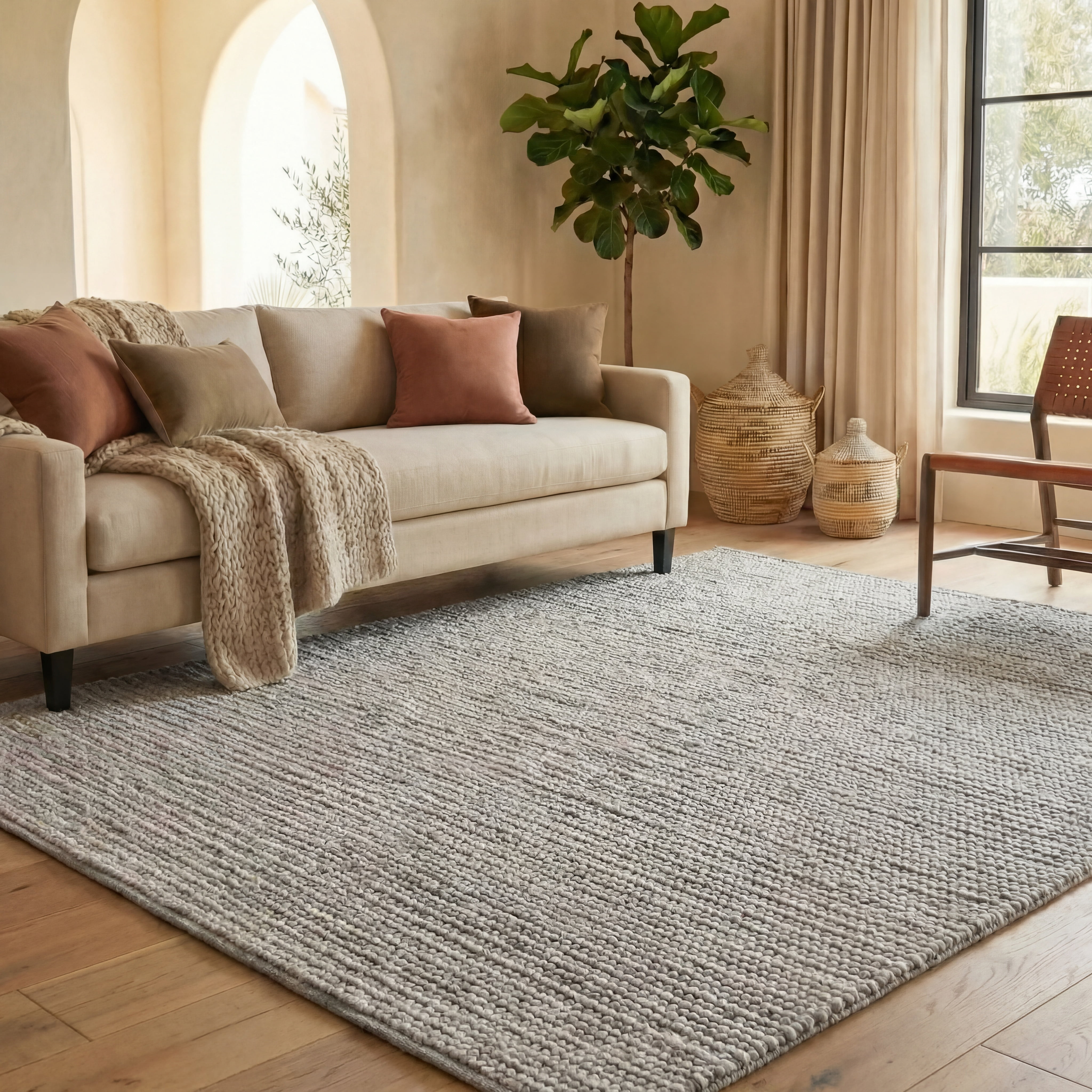 Safavieh Natura Fredrick Striped Area Rug, Ivory/Light Gray, 6' x 8'