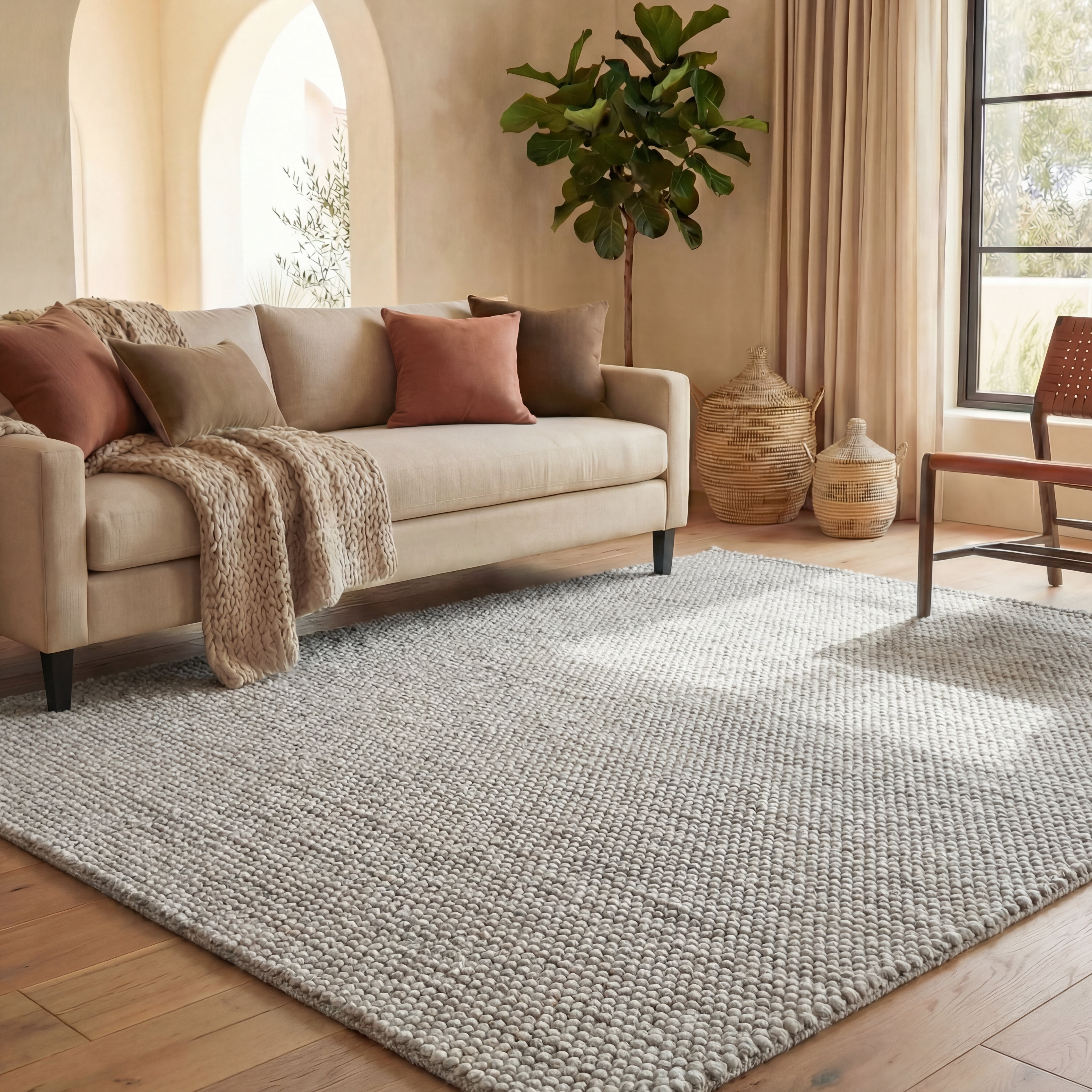 Safavieh Natura Willoughby Distressed Area Rug, Silver, 6' x 8'