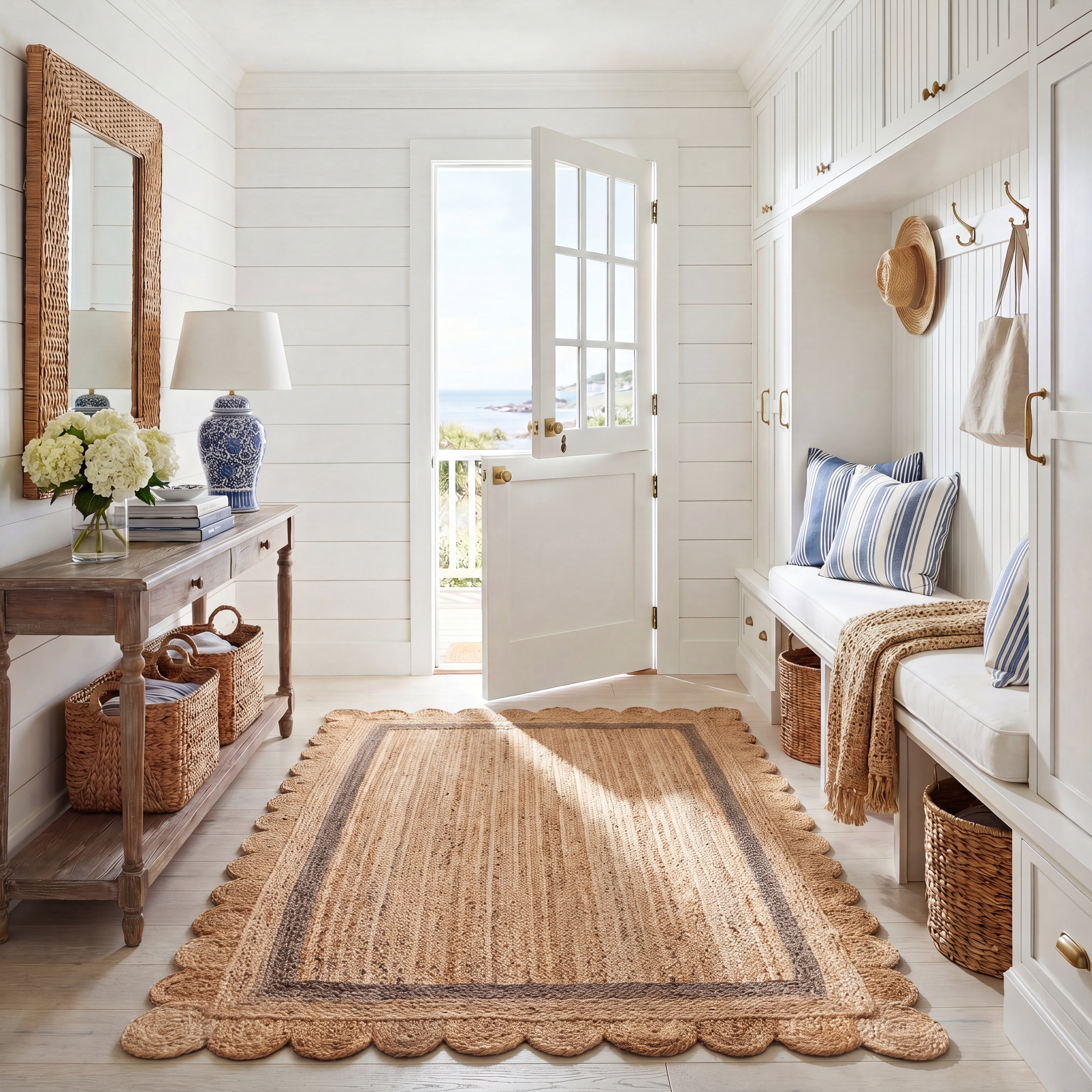 Safavieh Natural Fiber Archibald Bordered Area Rug, Natural/Gray, 4' x 6'