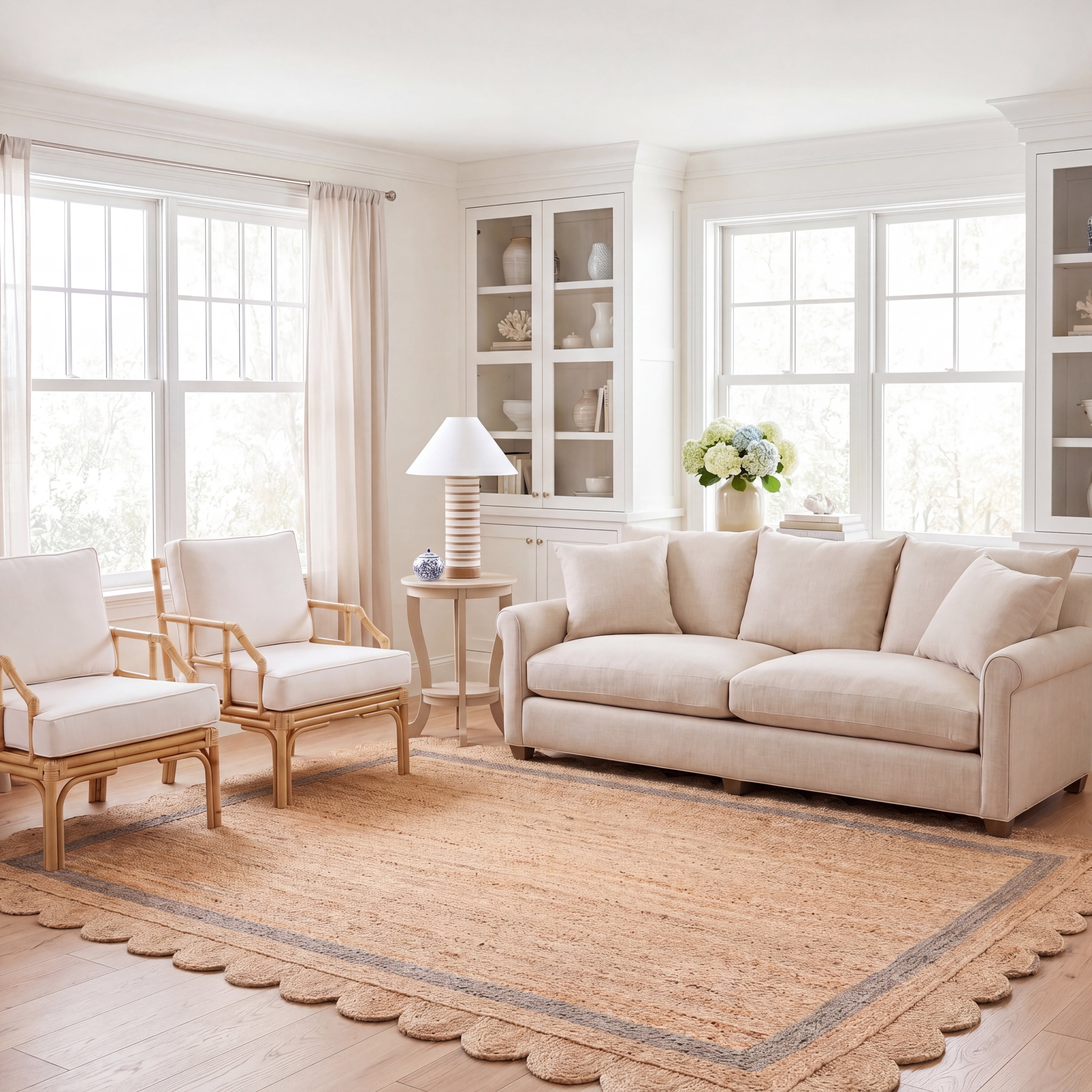 Safavieh Natural Fiber Archibald Bordered Area Rug, Natural/Gray, 9' x 12'