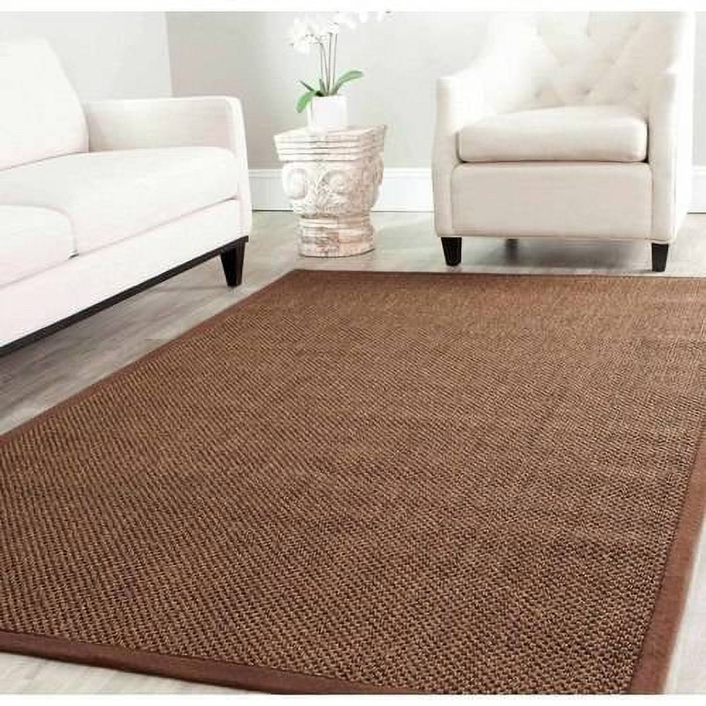 Handmade Brown Wool and Cotton Non-slip Area Rug, 8' x 10'