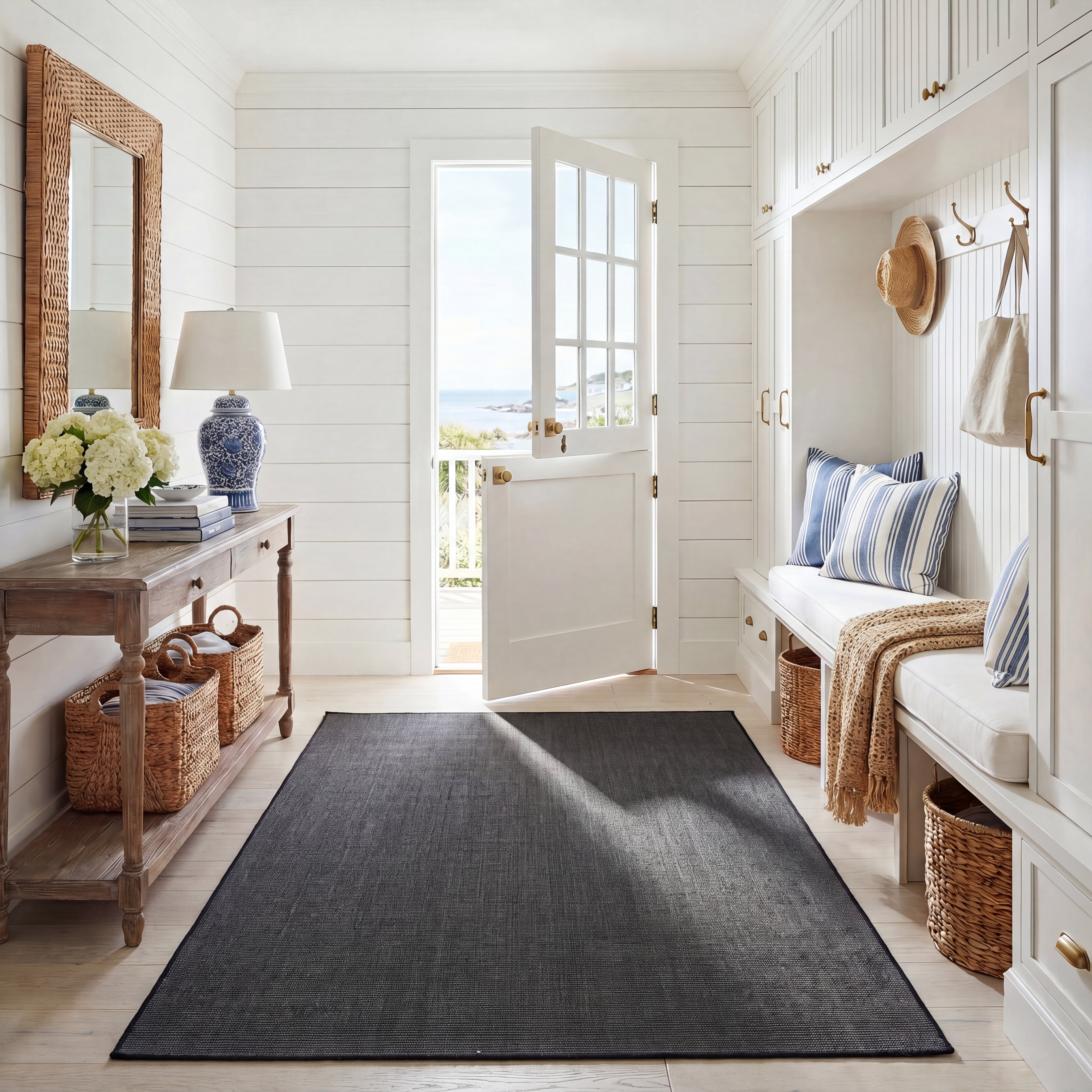 Safavieh Natural Fiber Callista Solid Area Rug, Charcoal, 9' x 12'