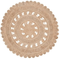 SAFAVIEH Natural Fiber Ayleen Geometric Area Rug, Natural, 5' x 5' Round