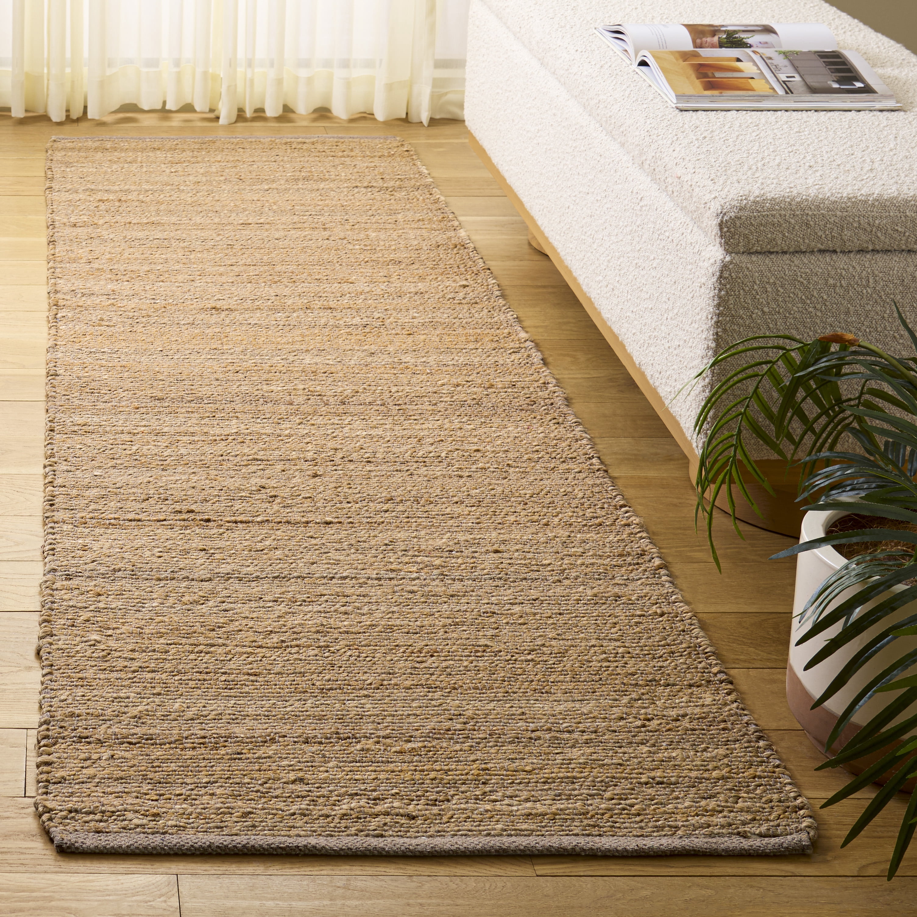Safavieh Natural Fiber Dominic Solid Color Runner Rug, Natural/Taupe, 2'3" x 8'