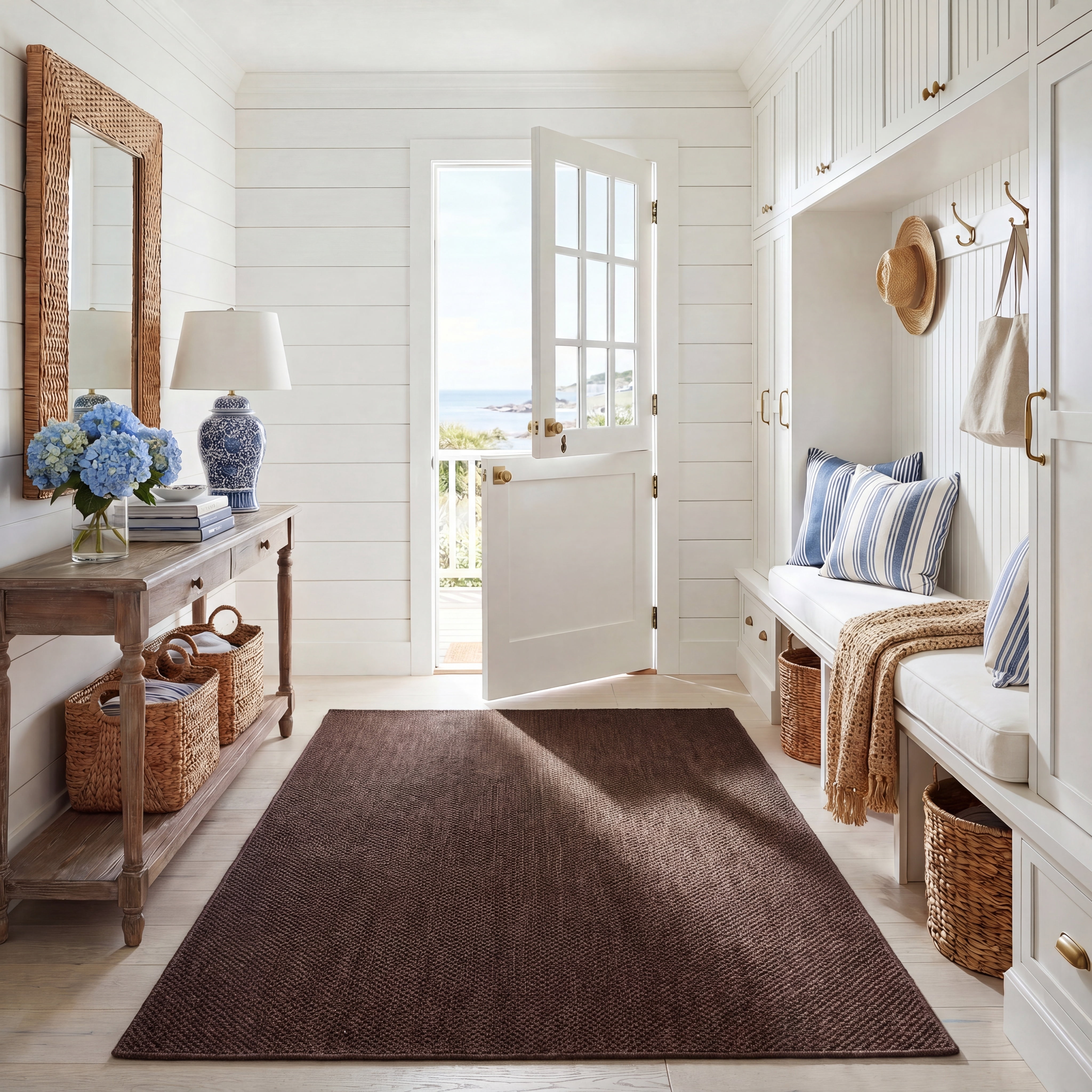 Safavieh Natural Fiber Katelynn Solid Area Rug, Brown, 6' x 9'