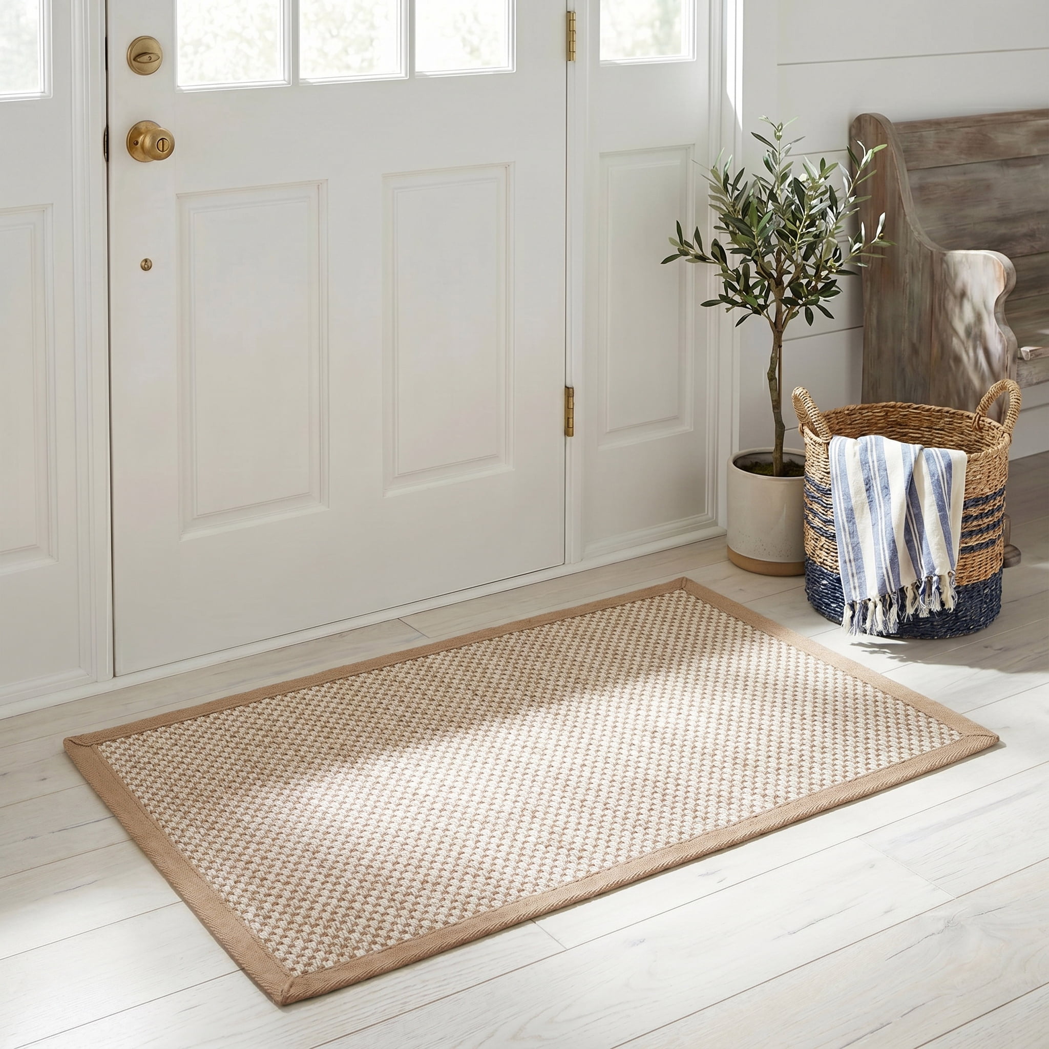 Safavieh Natural Fiber Kentigern Solid Area Rug, Marble/Linen, 2' x 4'