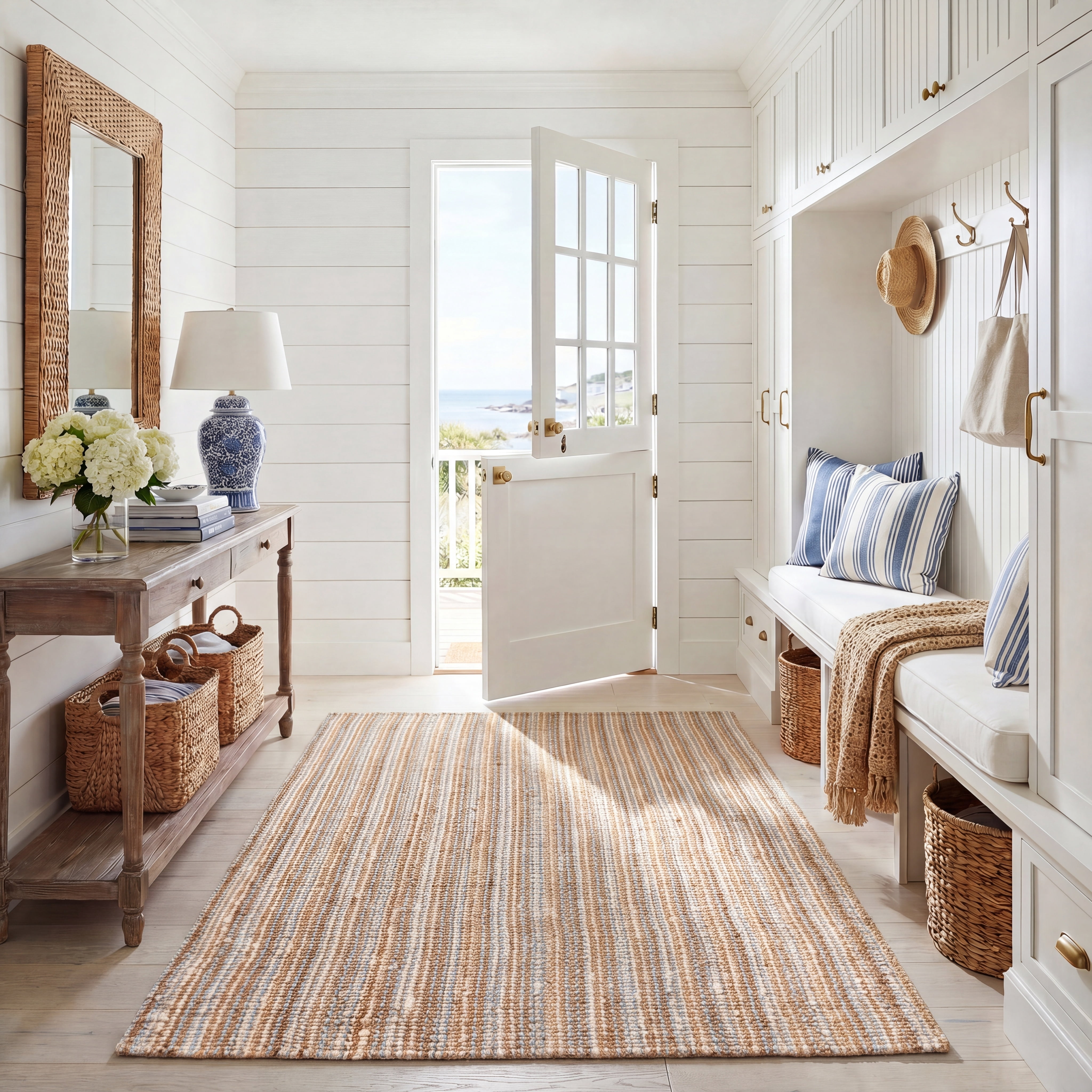 Safavieh Natural Fiber Levi Solid Area Rug, Gray/Natural, 6' x 8'
