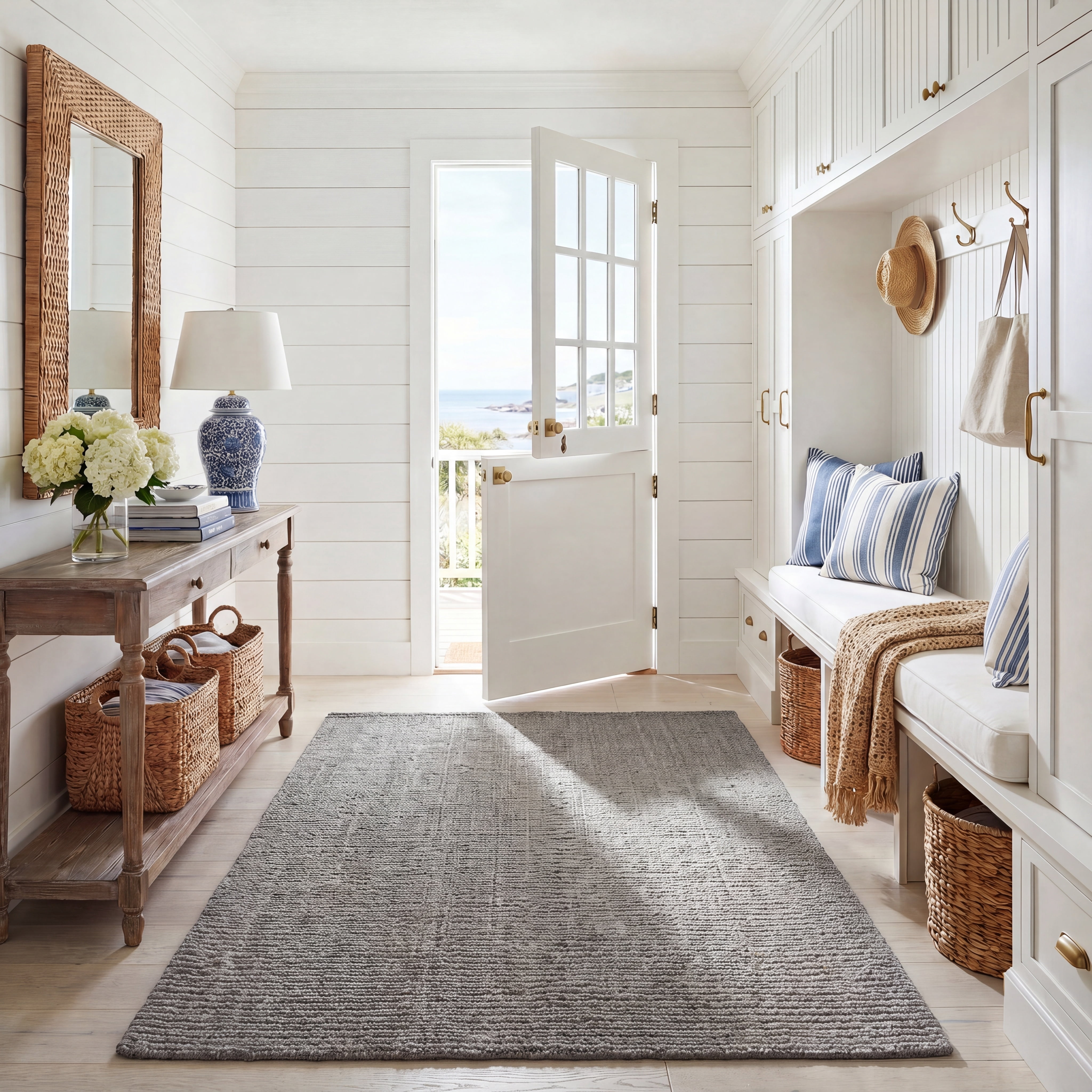 Safavieh Natural Fiber Levi Solid Area Rug, Light Gray, 6' x 8'