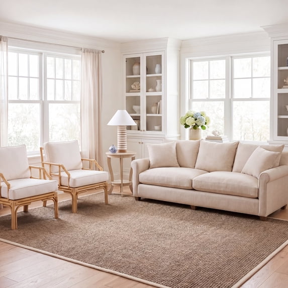 Safavieh Natural Fiber Maksim Border Area Rug, Natural/Ivory, 10' x 14'