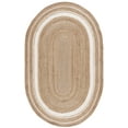 thumbnail image 1 of SAFAVIEH Natural Fiber Magdalena Striped Area Rug, Natural/Ivory, 6' x 9' Oval, 1 of 8