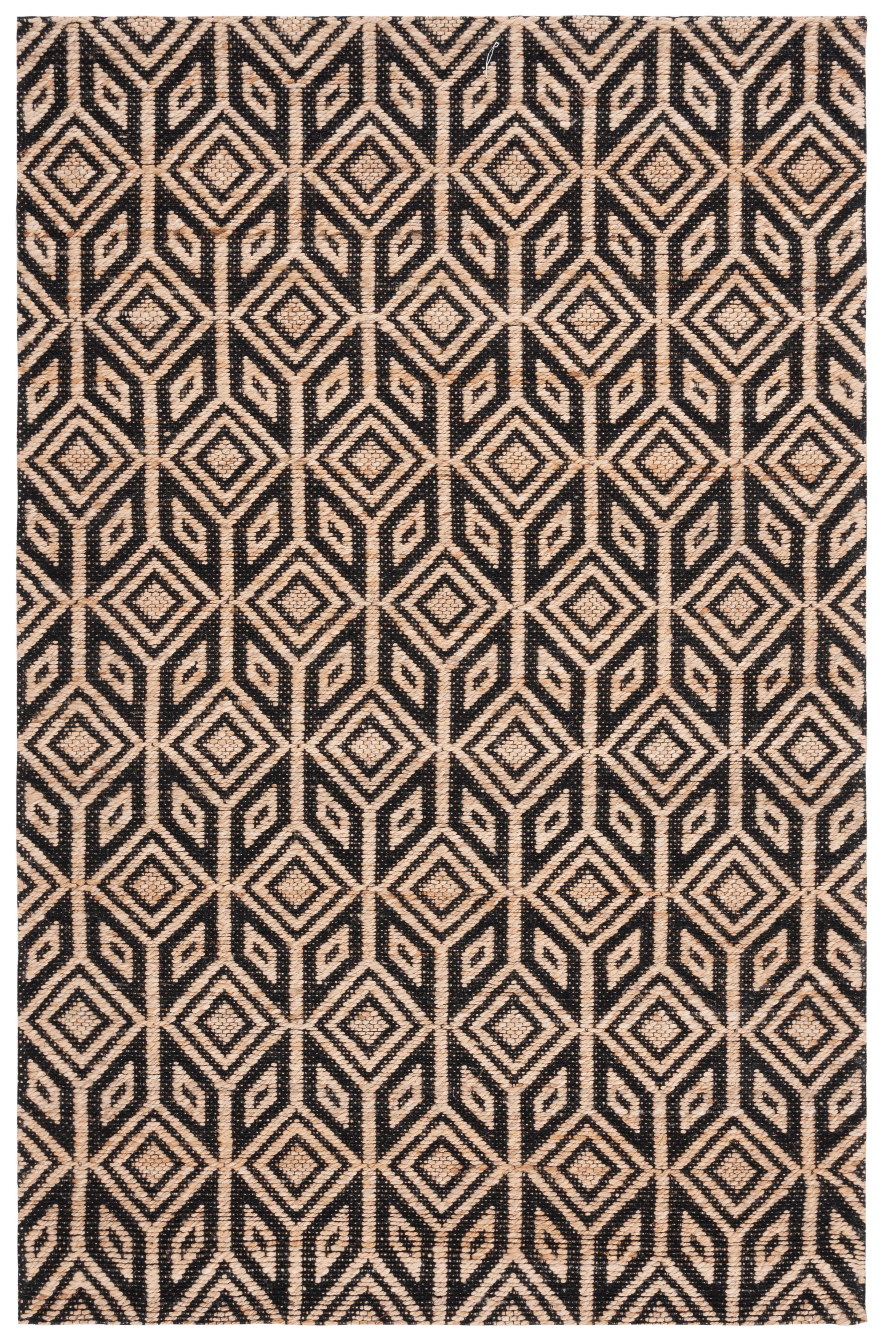 SAFAVIEH Natural Fiber Calanthe Geometric Area Rug, Natural/Black, 5' x 8'