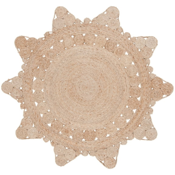 SAFAVIEH Natural Fiber Mackenzie Geometric Area Rug, Natural, 5' x 5' Round