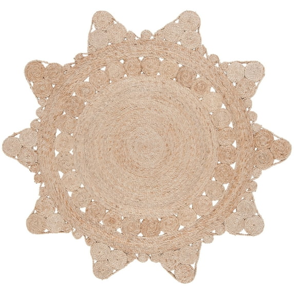 SAFAVIEH Natural Fiber Mackenzie Geometric Area Rug, Natural, 5' x 5' Round