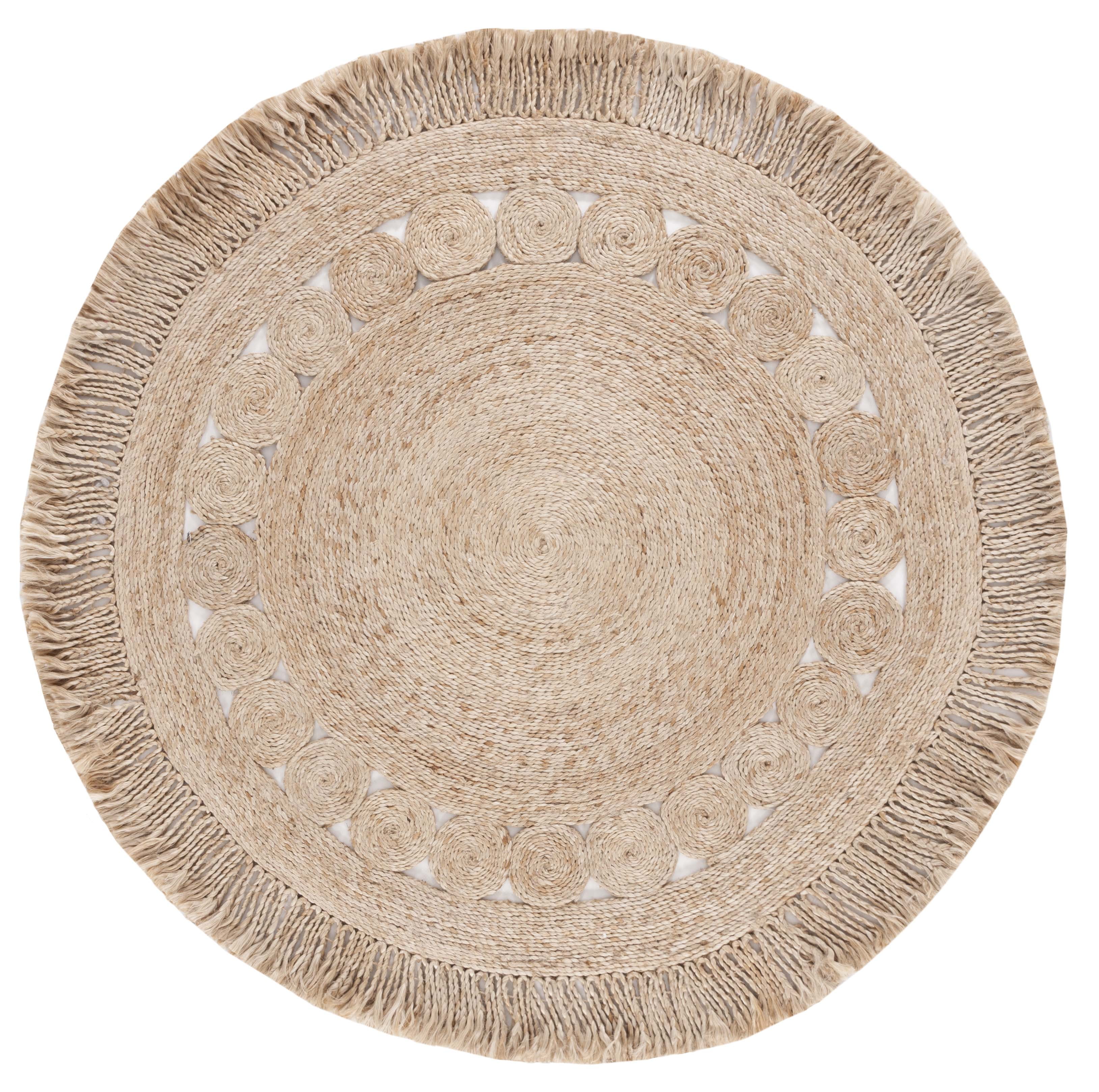 SAFAVIEH Natural Fiber Braelyn Geometric Area Rug, Natural, 4' x 4' Round