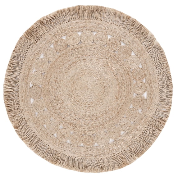 SAFAVIEH Natural Fiber Braelyn Geometric Area Rug, Natural, 4' x 4' Round