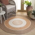 thumbnail image 1 of Safavieh Natural Fiber Tiphanie Bordered Area Rug, Natural/Gray, 5' x 5' Round, 1 of 7
