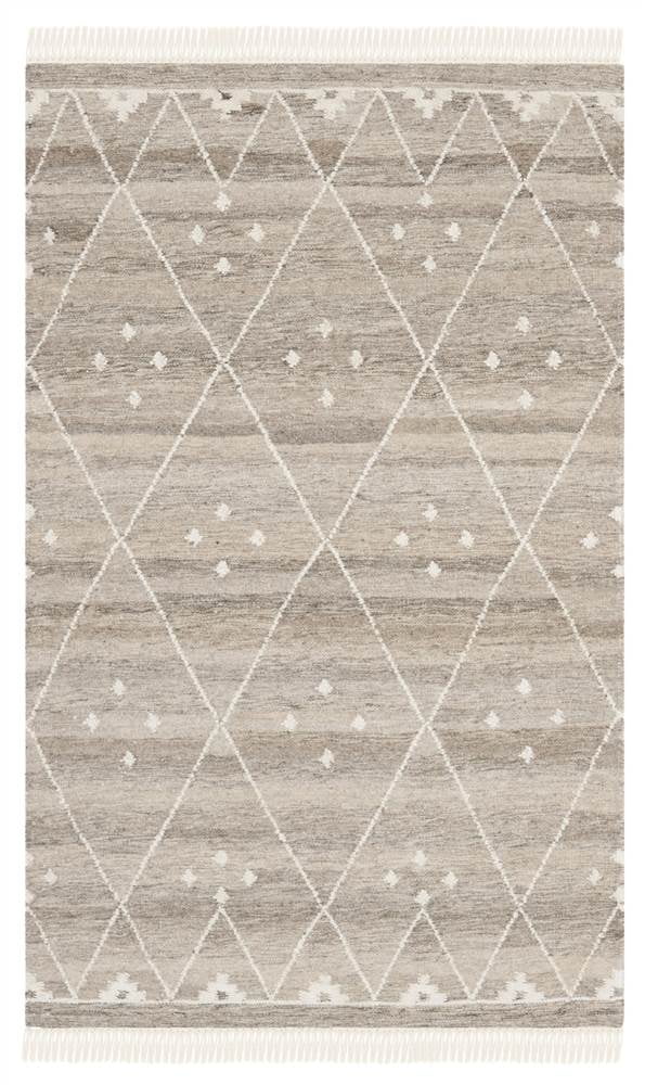 Natural Ivory 3' x 5' Handwoven Wool and Viscose Rug