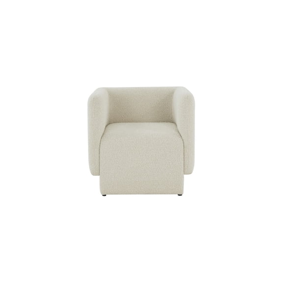 Safavieh Nene Boucle Barrel Back Chair Furn Accent Chairs, Creme, 1' X 1', Square